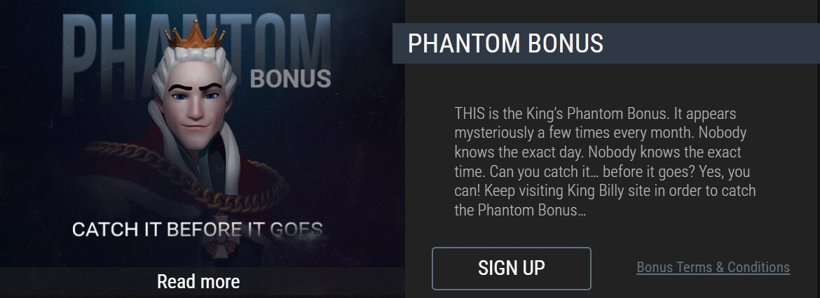 Phantom Bonus At King Billy Online Casino